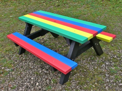 Junior Multicoloured Picnic Table | Ribble Range | Recycled Plastic